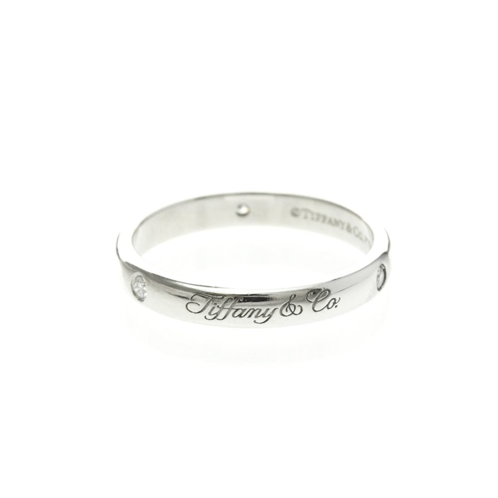 Tiffany & Co. Notes Wedding Band Platinum with diamonds